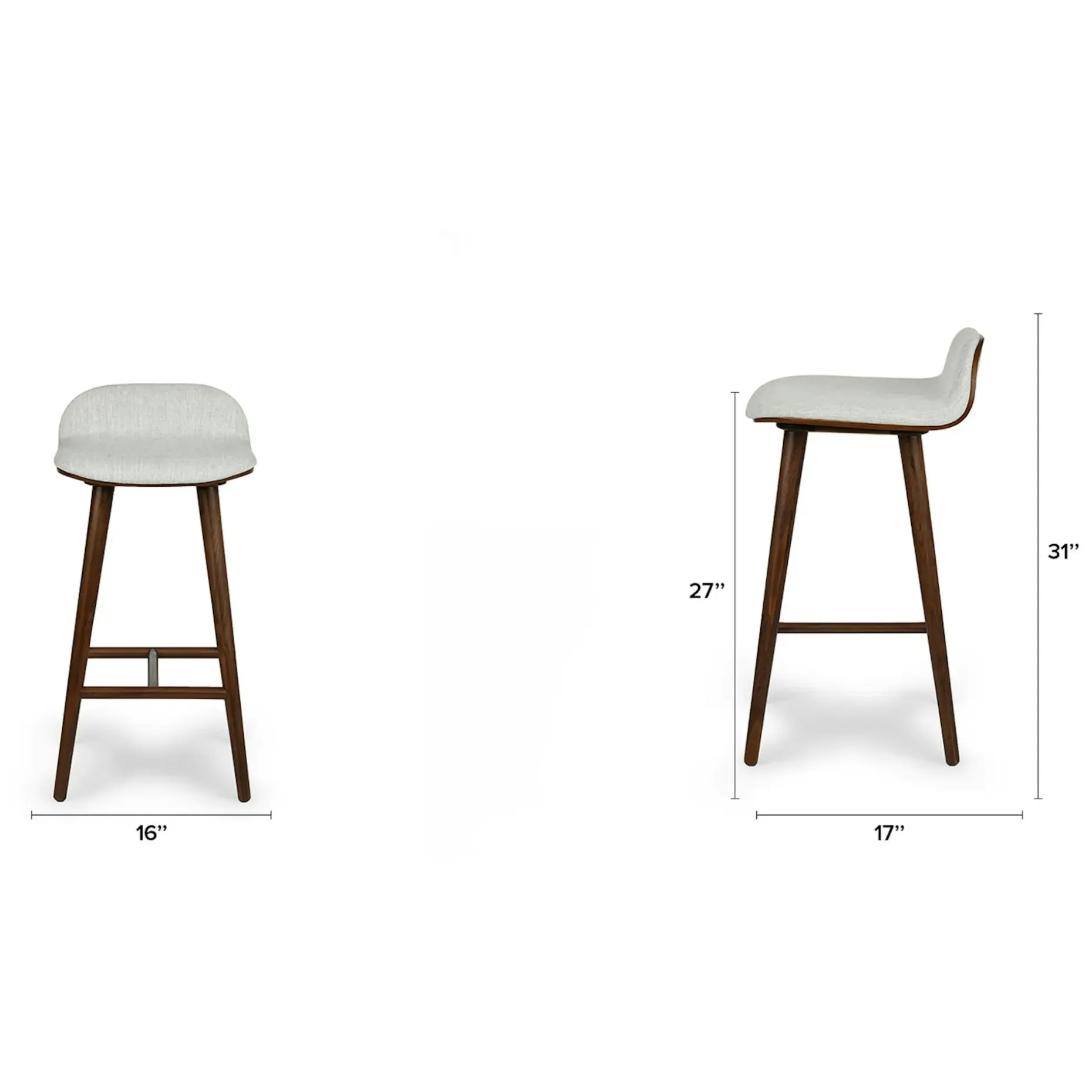 Sede Counter Stool - Walnut and Mist Gray