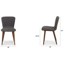 Sede Dining Chair - Walnut and Miller Gray