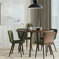 Sede Dining Chair - Walnut and Olio Green