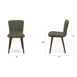 Sede Dining Chair - Walnut and Olio Green