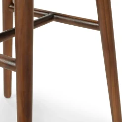 Sede Leather Bar Stool - Walnut and Black