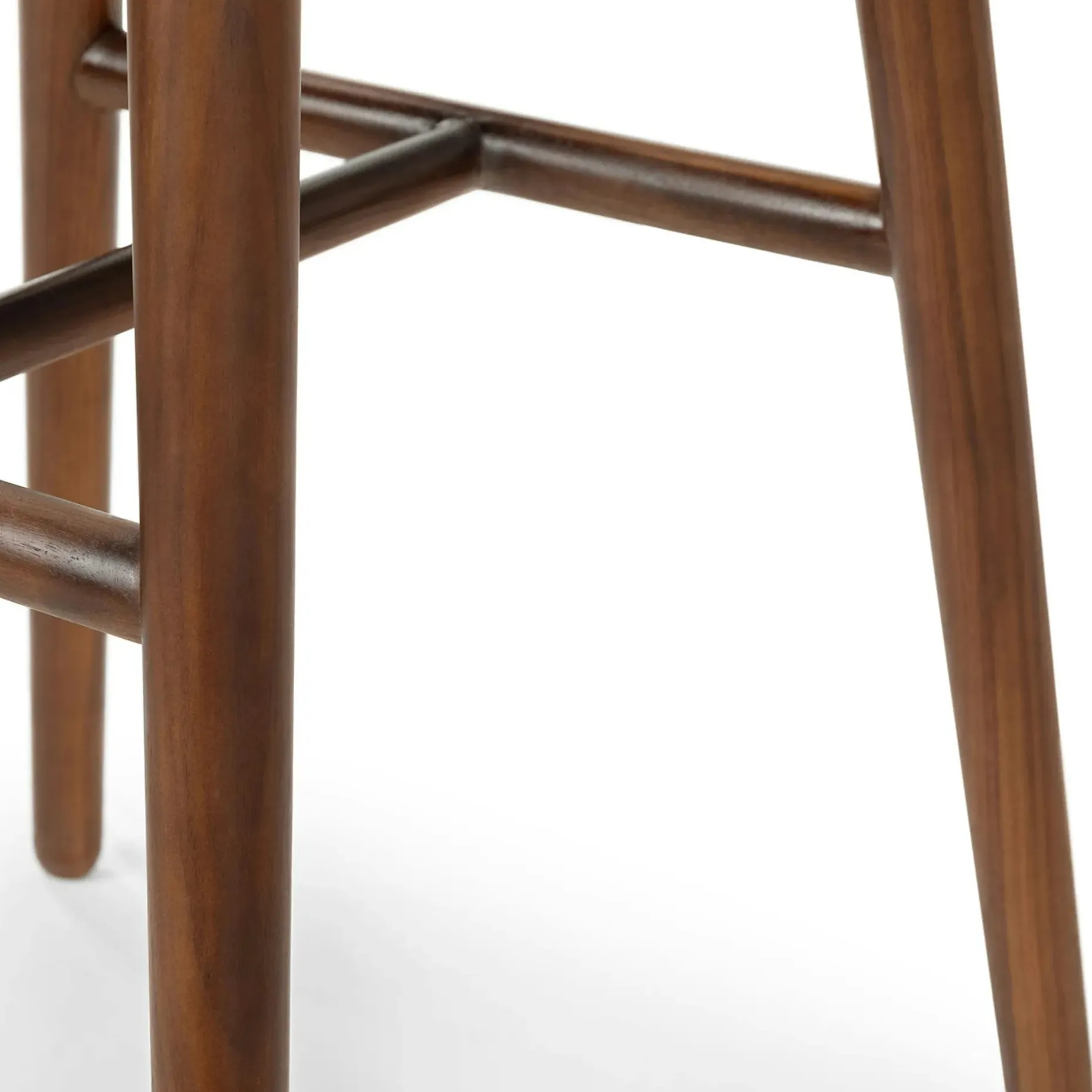 Sede Leather Bar Stool - Walnut and Black