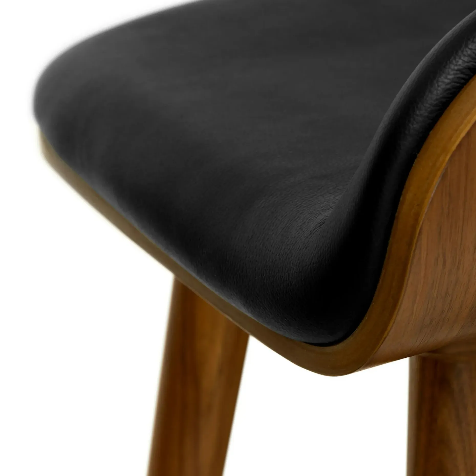 Sede Leather Bar Stool - Walnut and Black