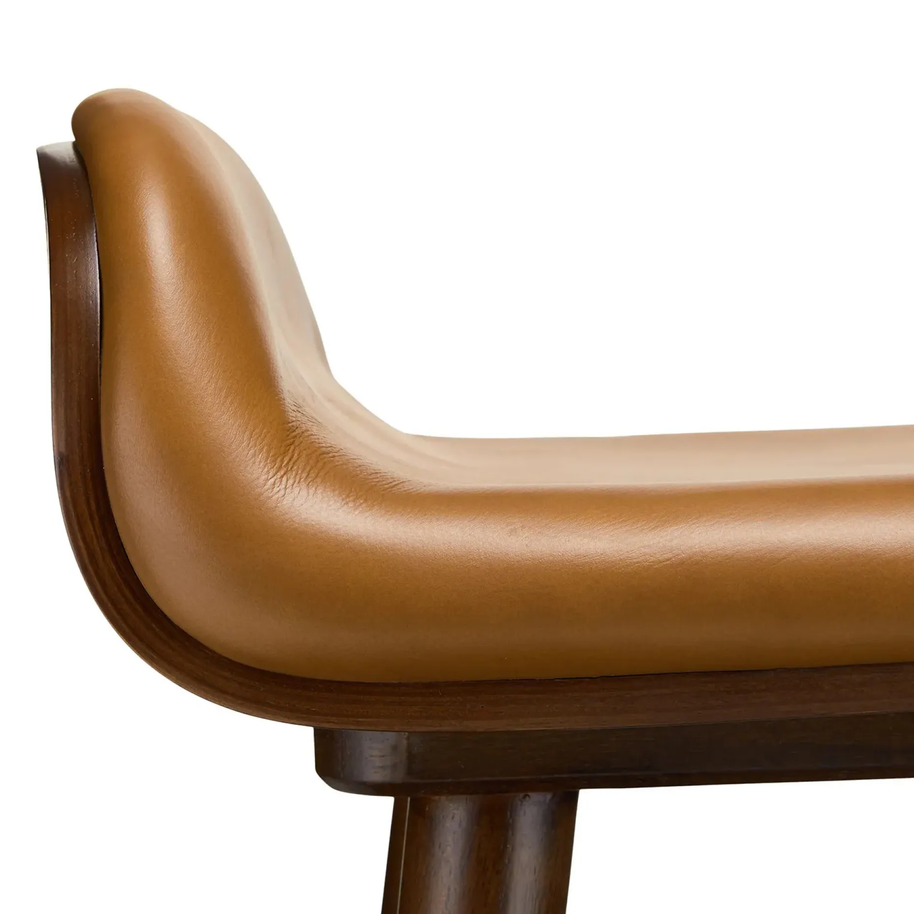 Sede Leather Bar Stool - Walnut and Toscana Tan