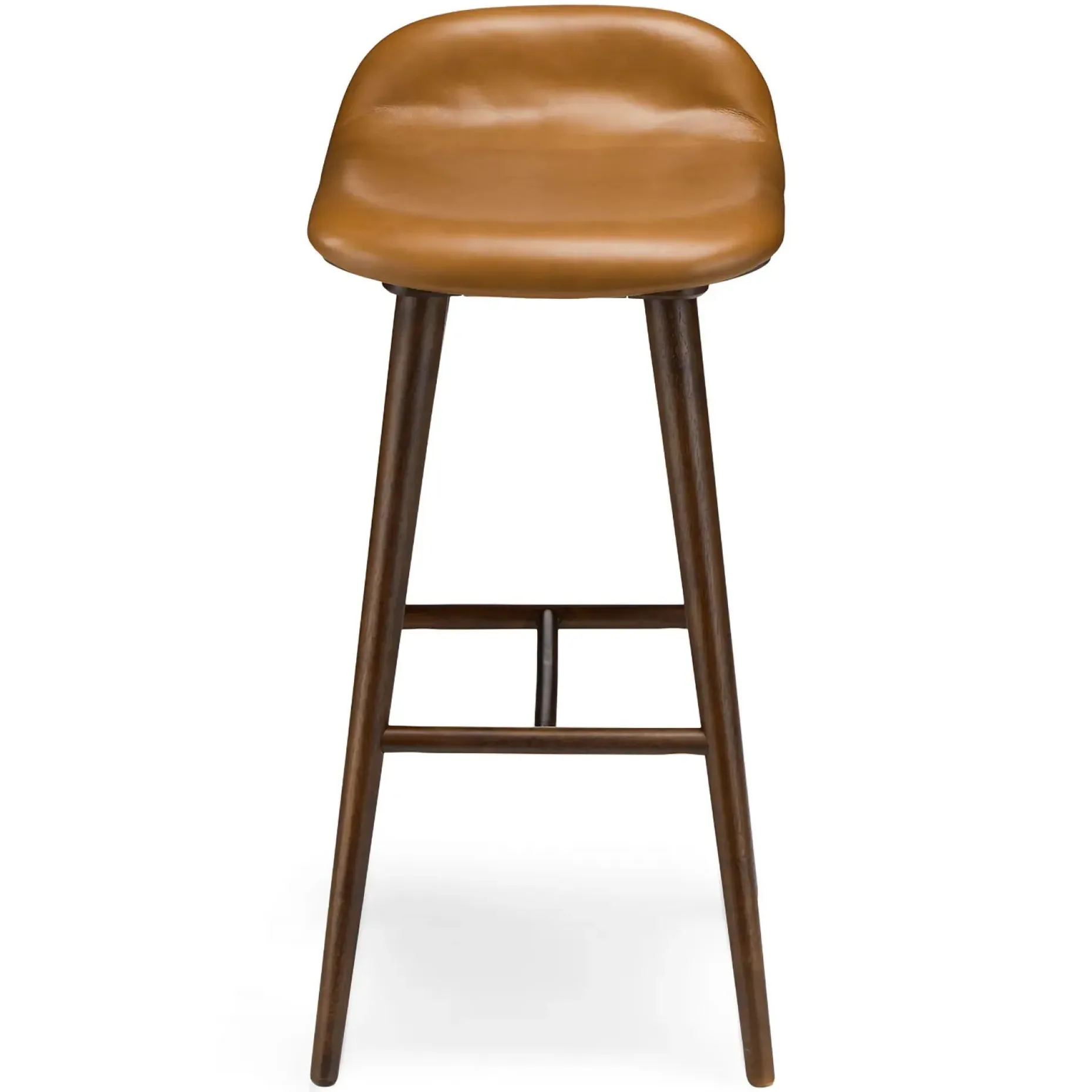 Sede Leather Bar Stool - Walnut and Toscana Tan