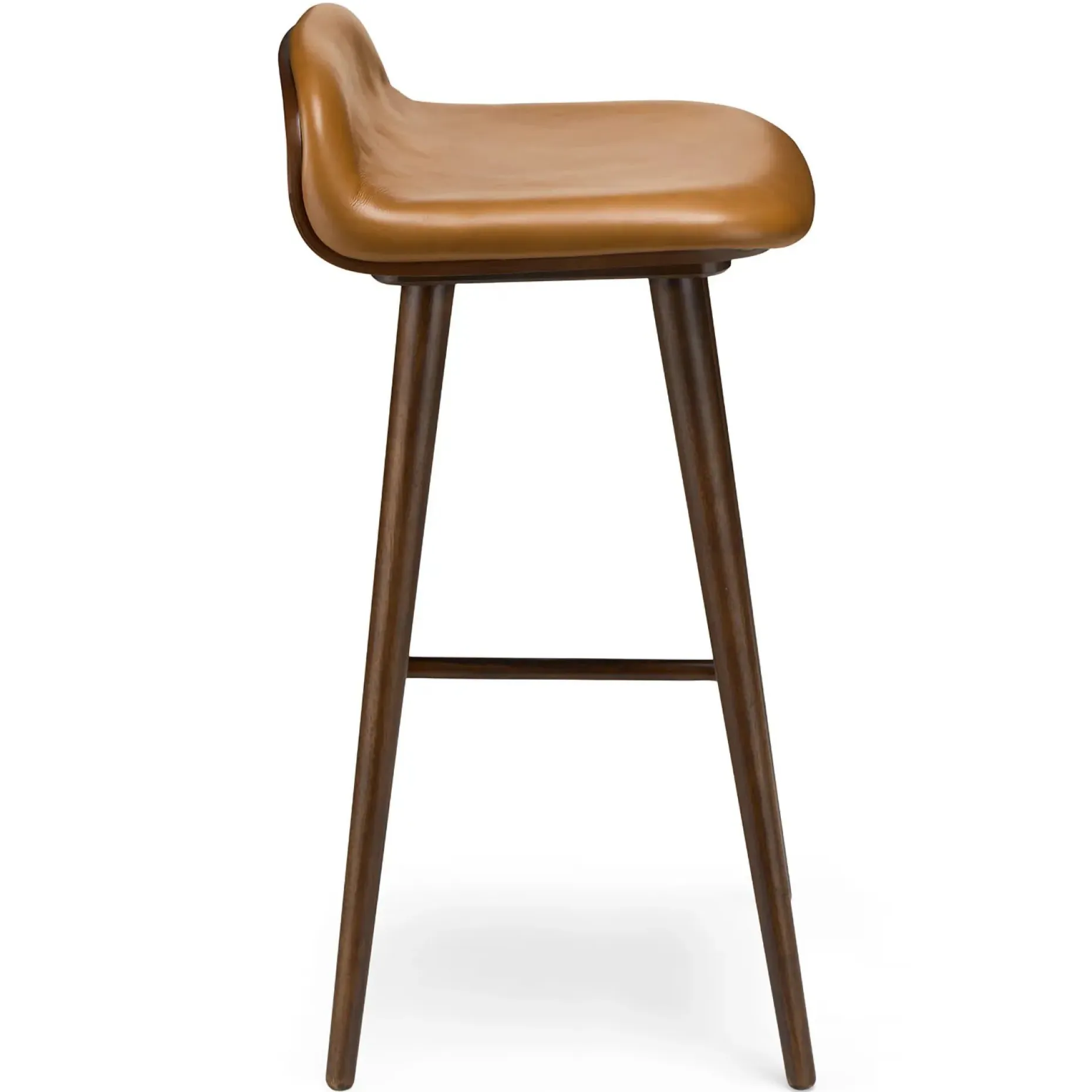 Sede Leather Bar Stool - Walnut and Toscana Tan