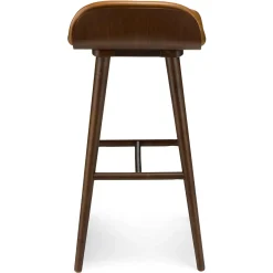 Sede Leather Bar Stool - Walnut and Toscana Tan