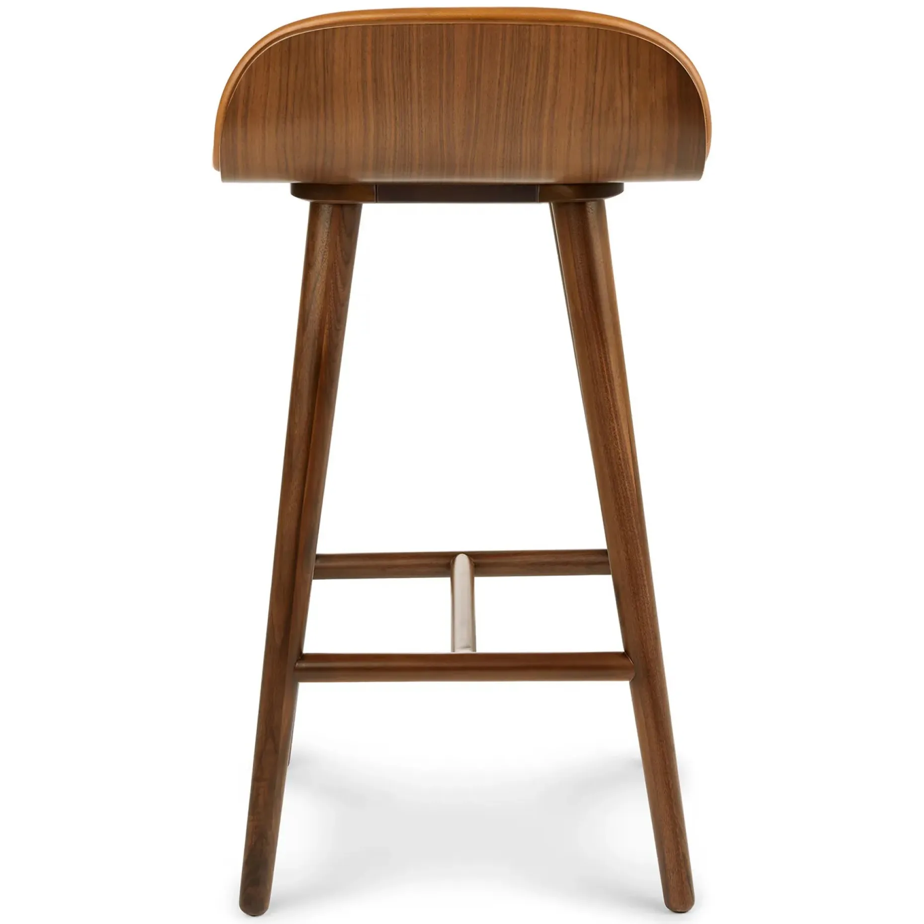 Sede Leather Counter Stool - Walnut and Toscana Tan