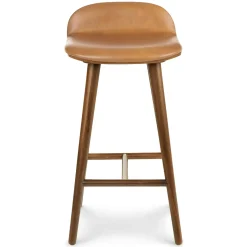 Sede Leather Counter Stool - Walnut and Toscana Tan