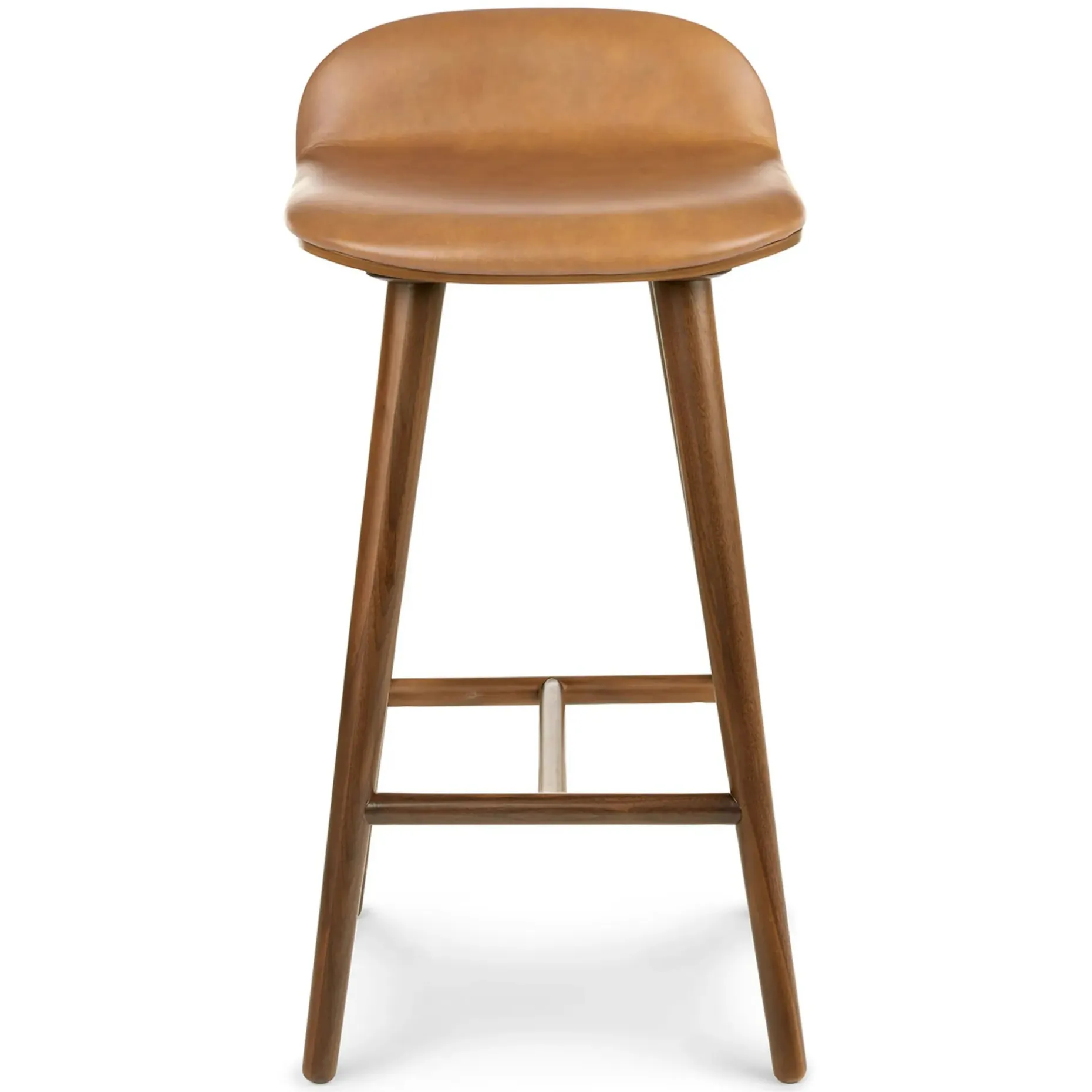 Sede Leather Counter Stool - Walnut and Toscana Tan