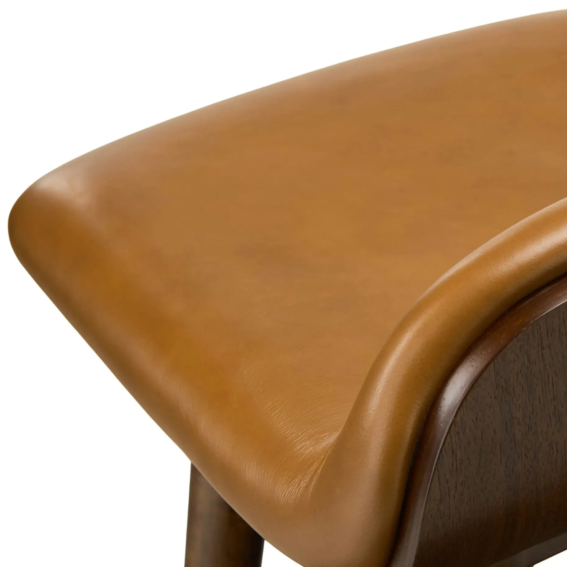 Sede Leather Counter Stool - Walnut and Toscana Tan