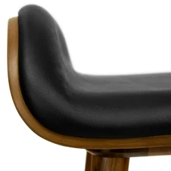 Sede Leather Counter Stool - Walnut and Black