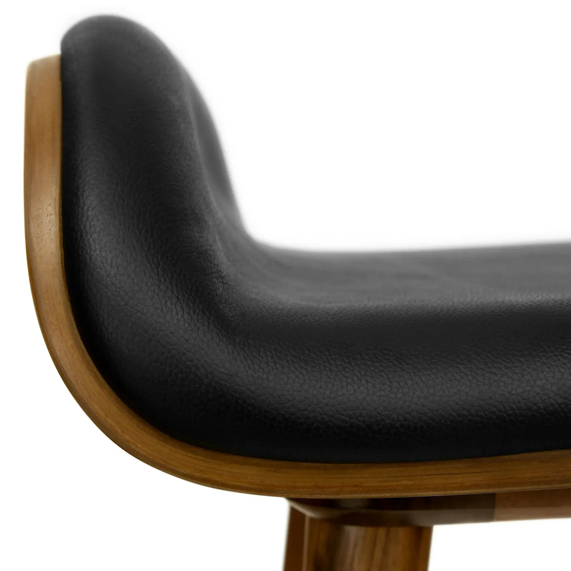 Sede Leather Counter Stool - Walnut and Black
