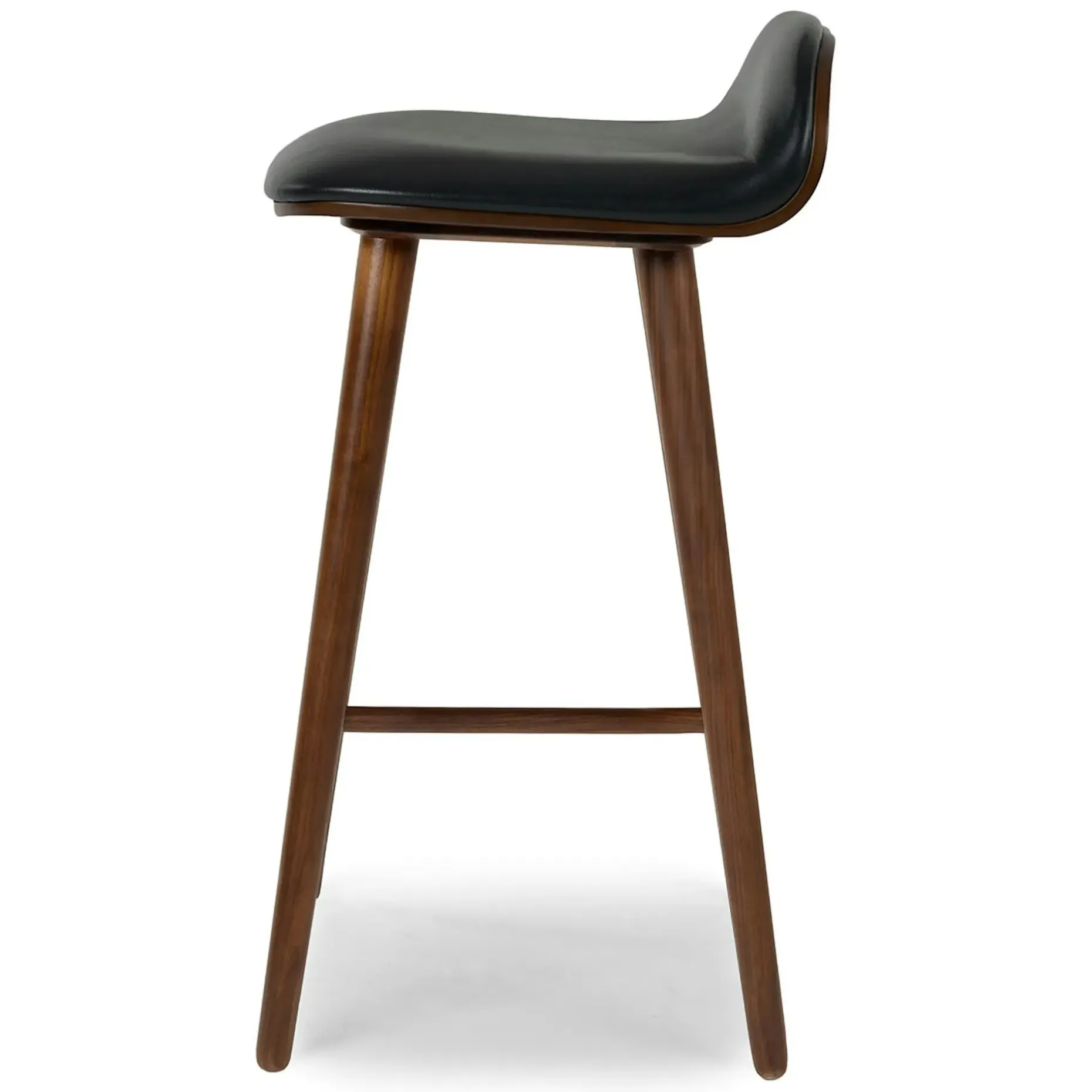 Sede Leather Counter Stool - Walnut and Black
