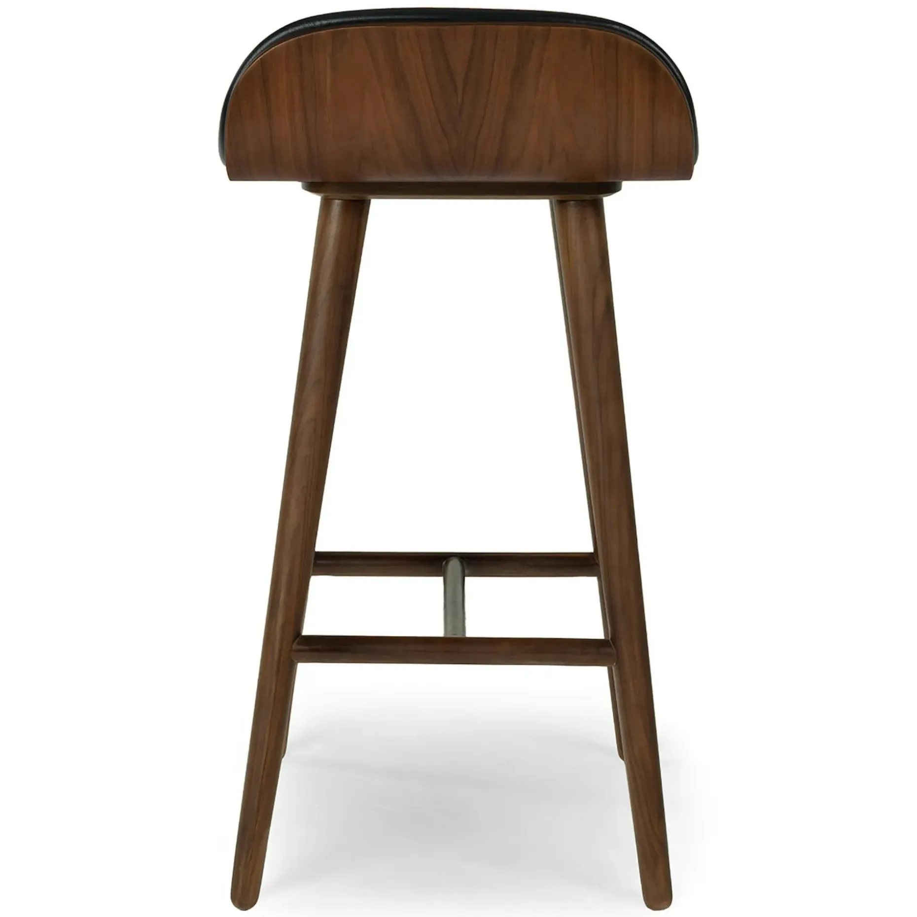 Sede Leather Counter Stool - Walnut and Black