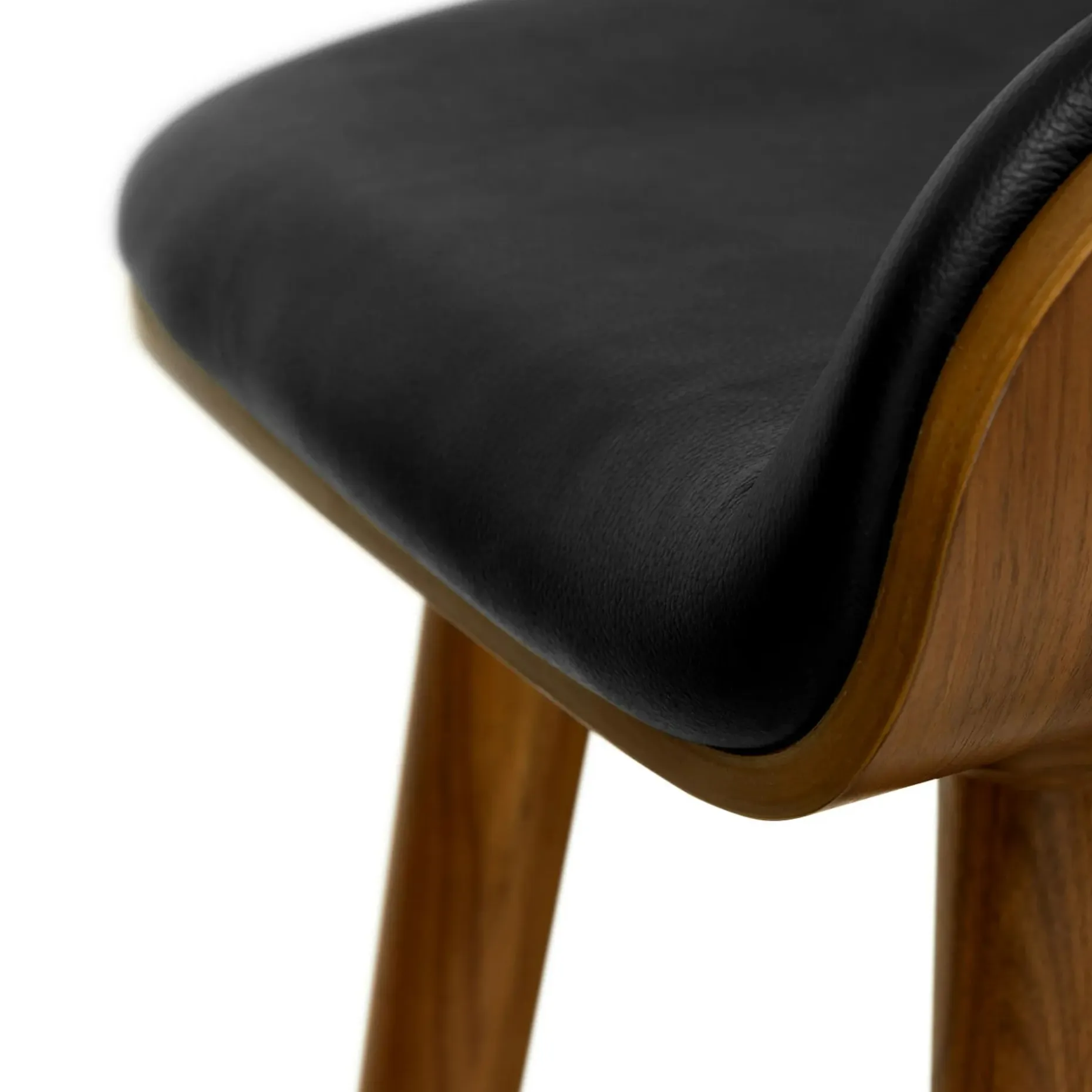 Sede Leather Counter Stool - Walnut and Black