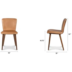 Sede Leather Dining Chair - Walnut and Toscana Tan