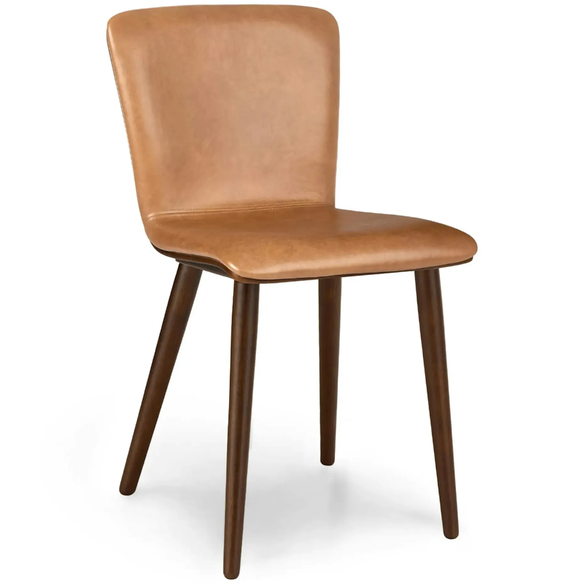Sede Leather Dining Chair - Walnut and Toscana Tan