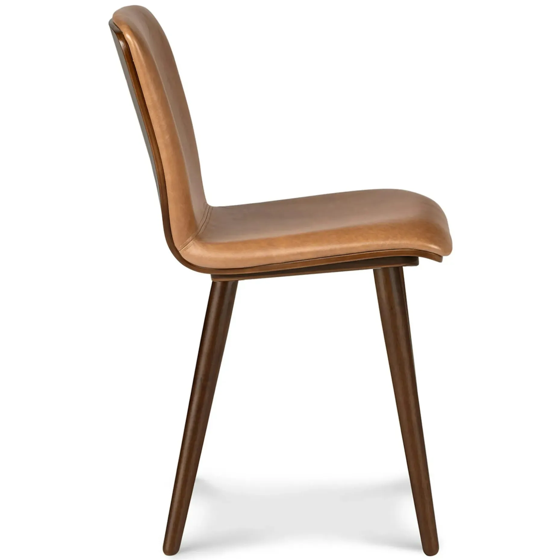Sede Leather Dining Chair - Walnut and Toscana Tan