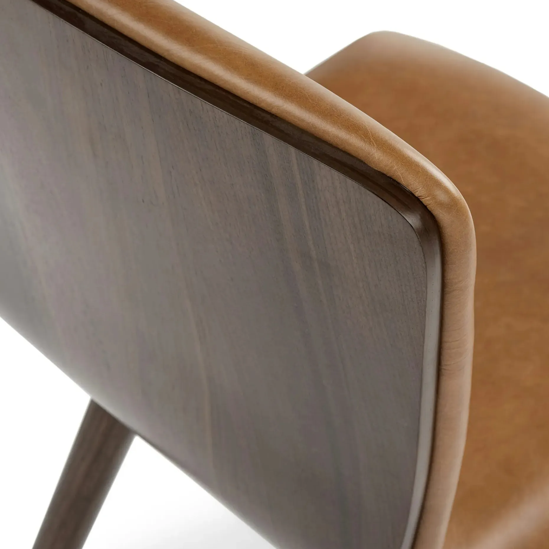 Sede Leather Dining Chair - Walnut and Toscana Tan