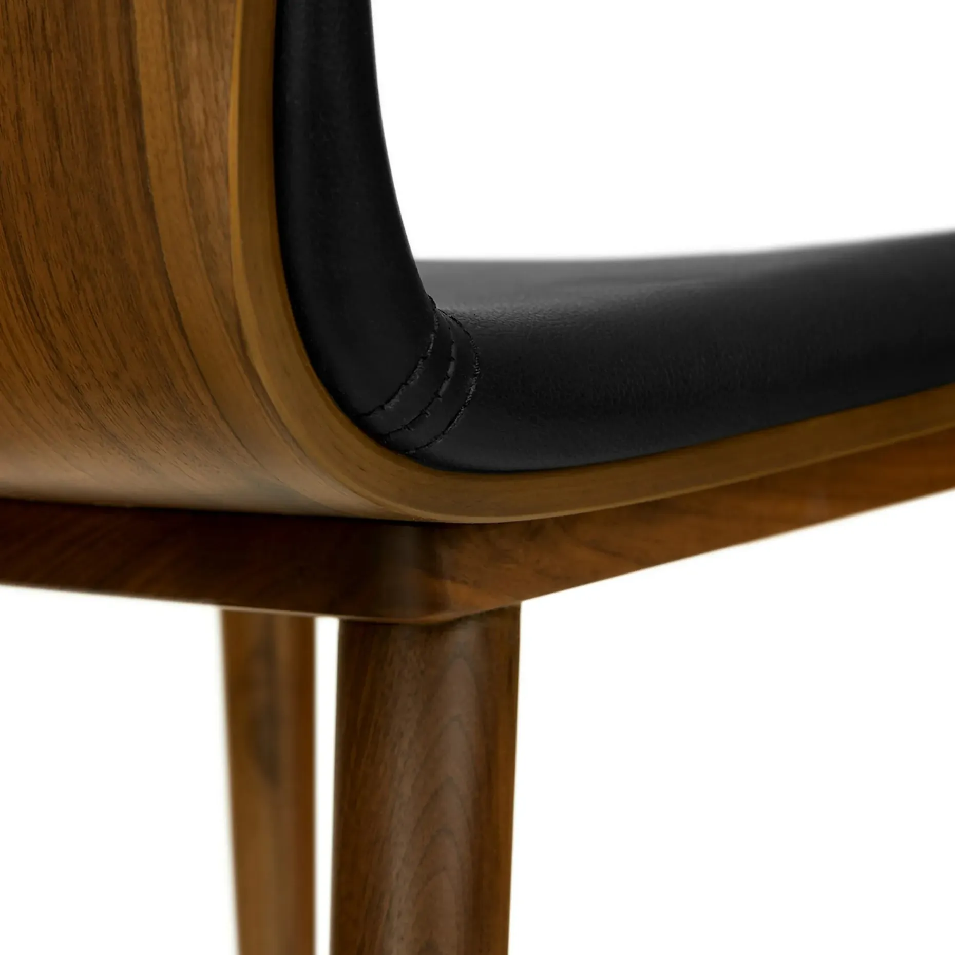 Sede Leather Dining Chair - Walnut and Black