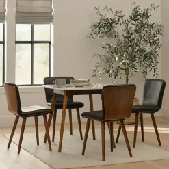 Sede Leather Dining Chair - Walnut and Black