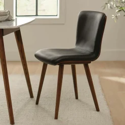 Sede Leather Dining Chair - Walnut and Black