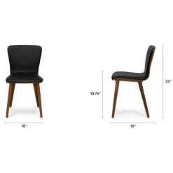 Sede Leather Dining Chair - Walnut and Black