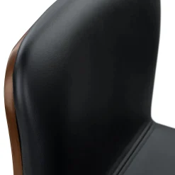 Sede Leather Swivel Bar Stool - Walnut and Black