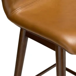 Sede Leather Swivel Bar Stool - Walnut and Toscana Tan
