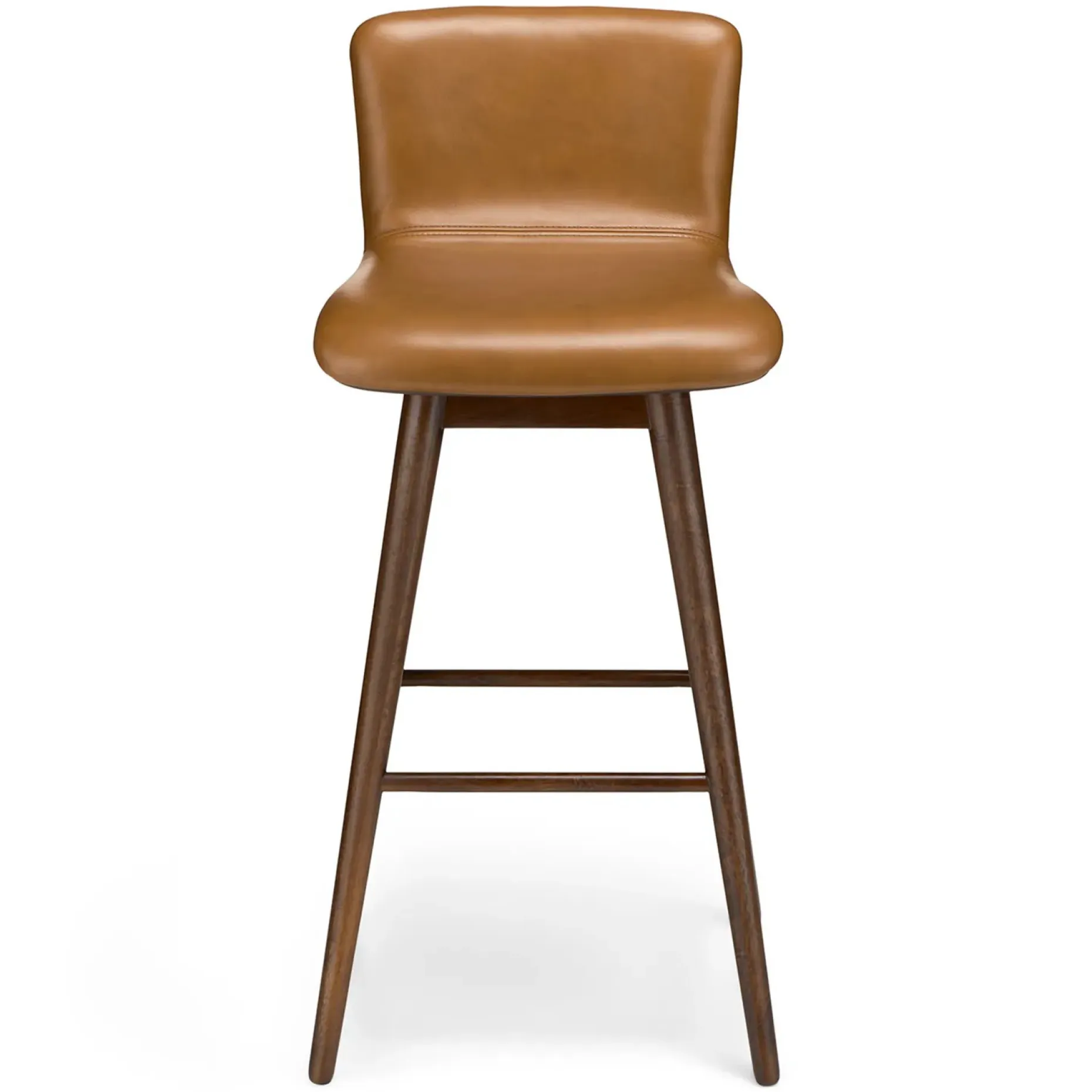 Sede Leather Swivel Bar Stool - Walnut and Toscana Tan