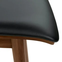 Sede Leather Swivel Counter Stool - Walnut and Black