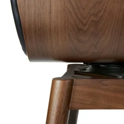 Sede Leather Swivel Counter Stool - Walnut and Black