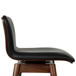 Sede Leather Swivel Counter Stool - Walnut and Black