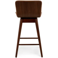 Sede Leather Swivel Counter Stool - Walnut and Toscana Tan
