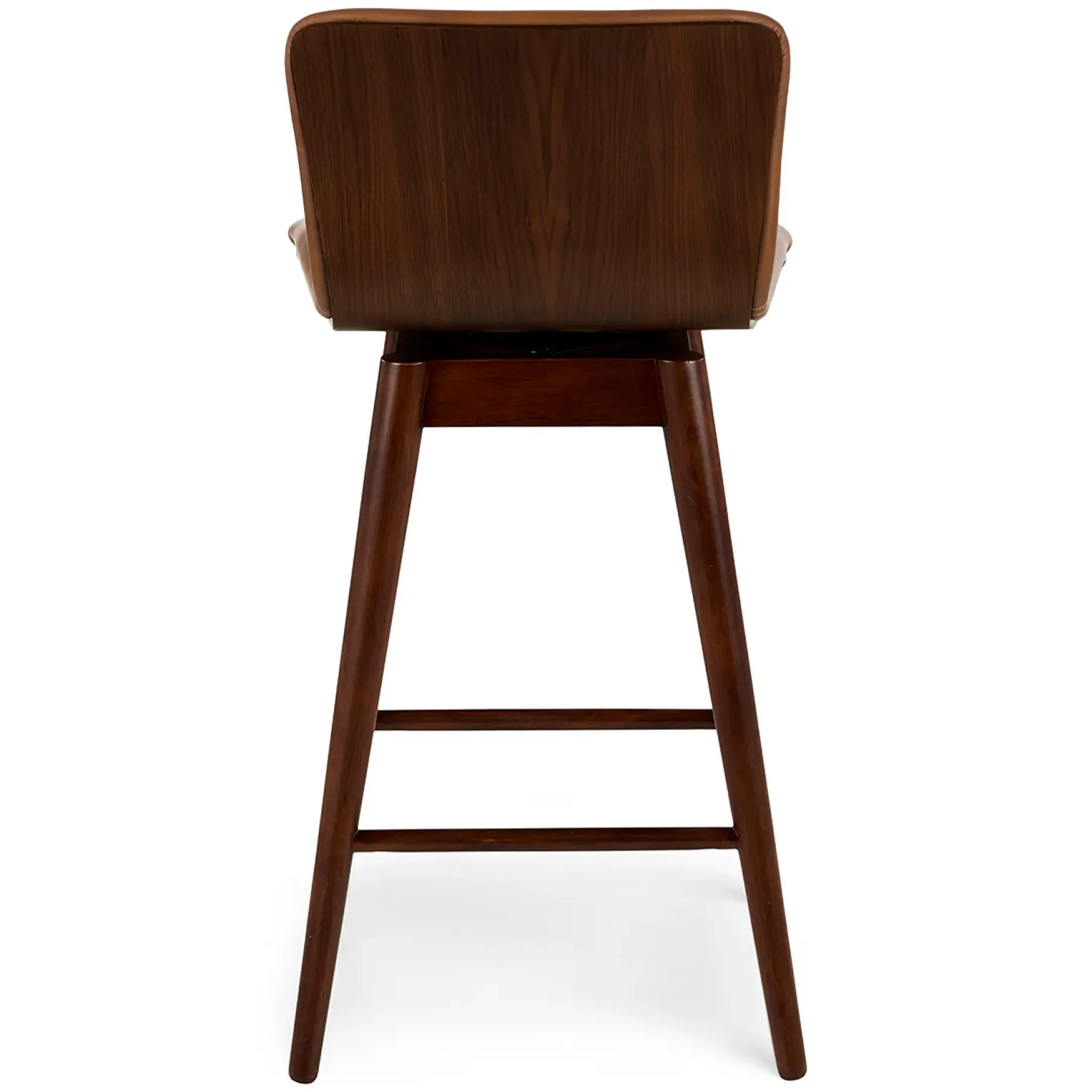 Sede Leather Swivel Counter Stool - Walnut and Toscana Tan