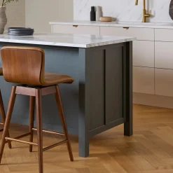 Sede Leather Swivel Counter Stool - Walnut and Toscana Tan