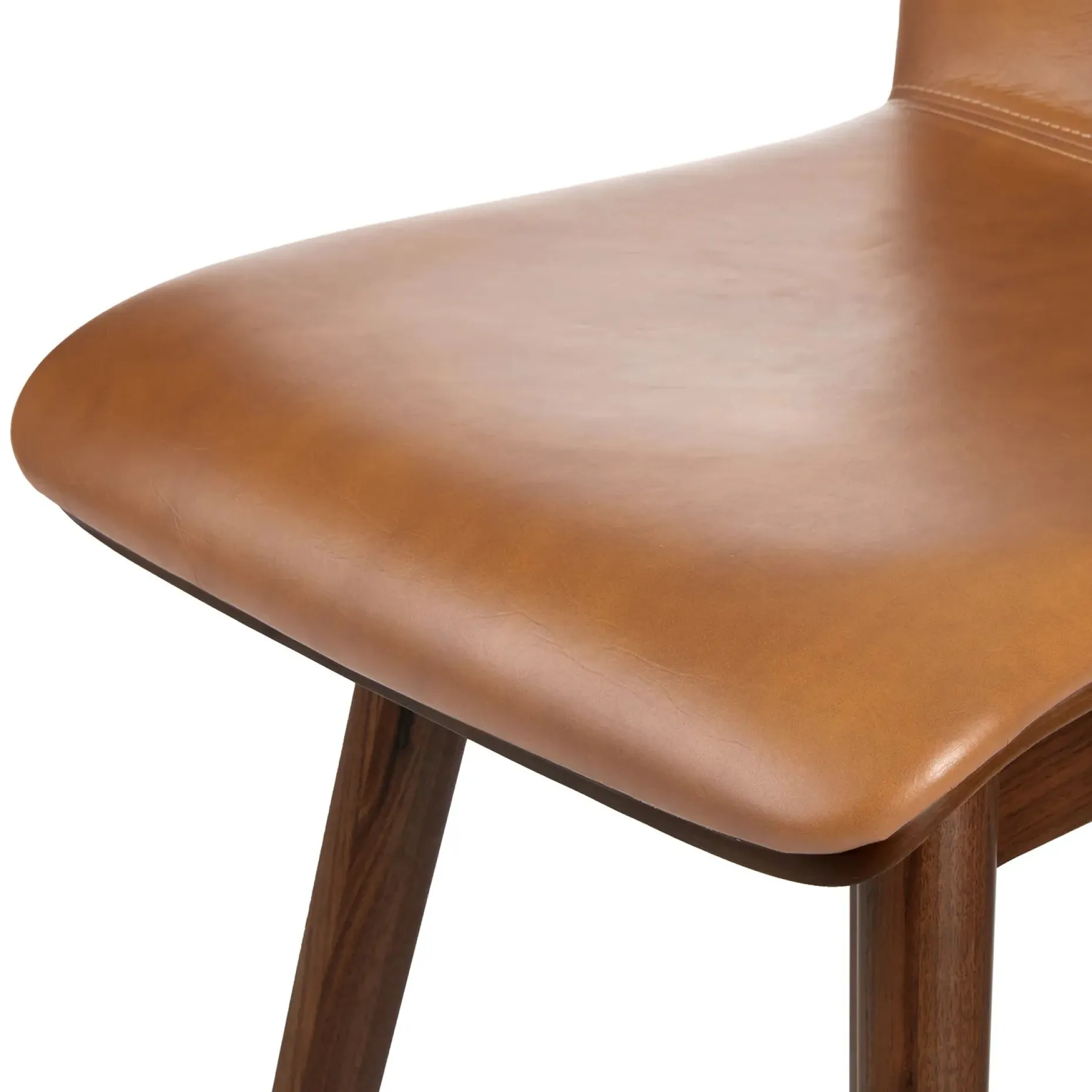 Sede Leather Swivel Counter Stool - Walnut and Toscana Tan