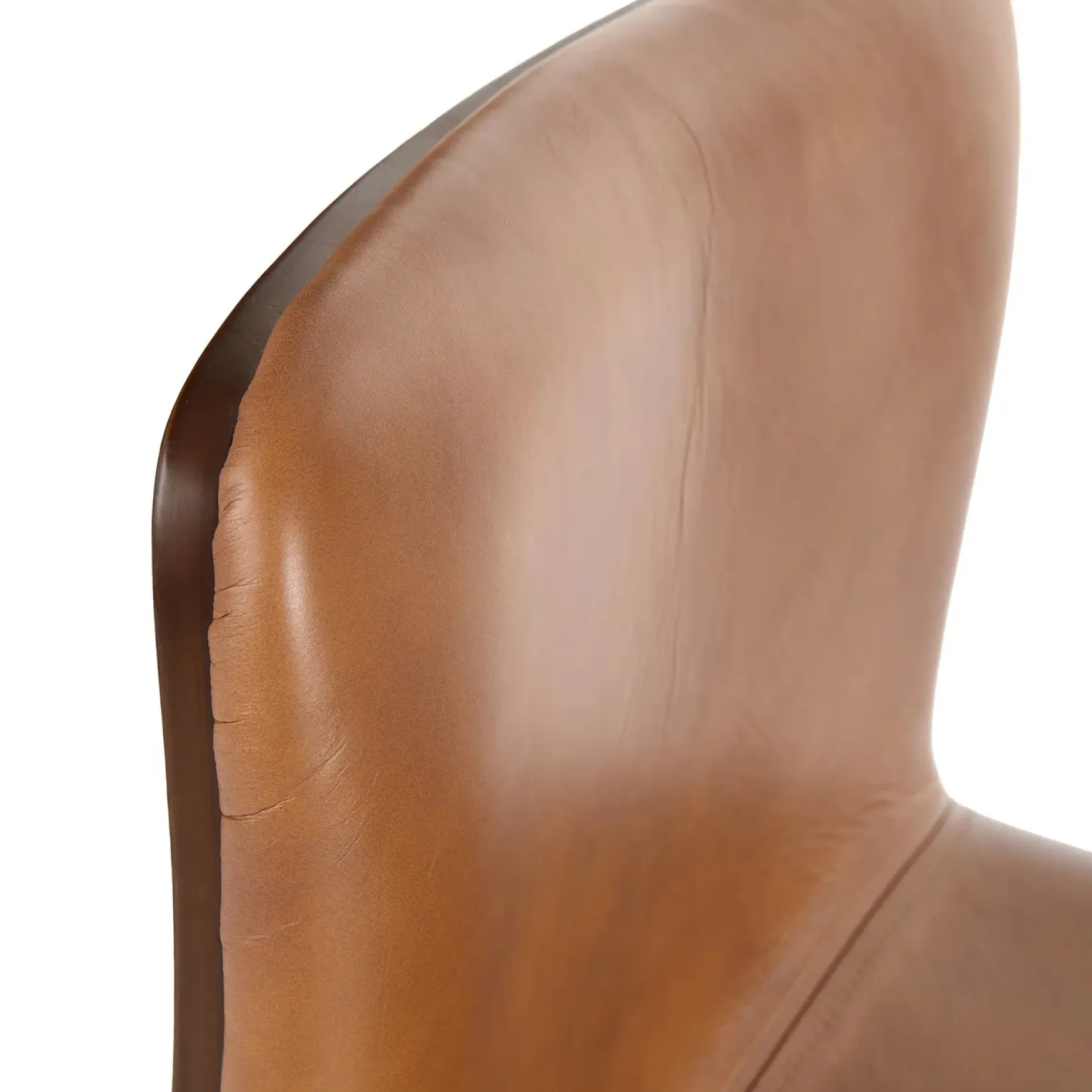 Sede Leather Swivel Counter Stool - Walnut and Toscana Tan