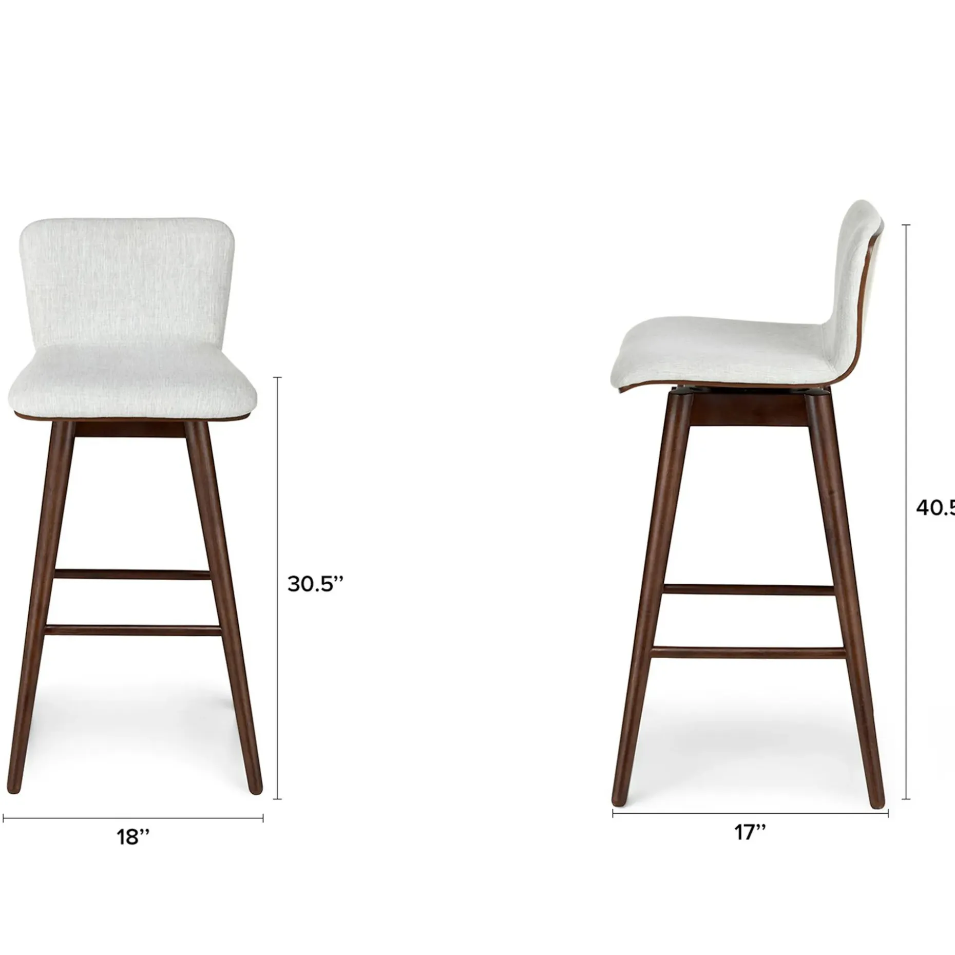 Sede Swivel Bar Stool - Walnut and Mist Gray