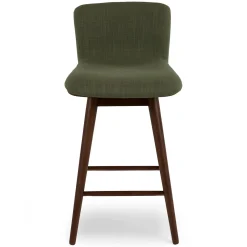 Sede Swivel Counter Stool - Walnut and Olio Green
