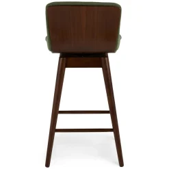 Sede Swivel Counter Stool - Walnut and Olio Green