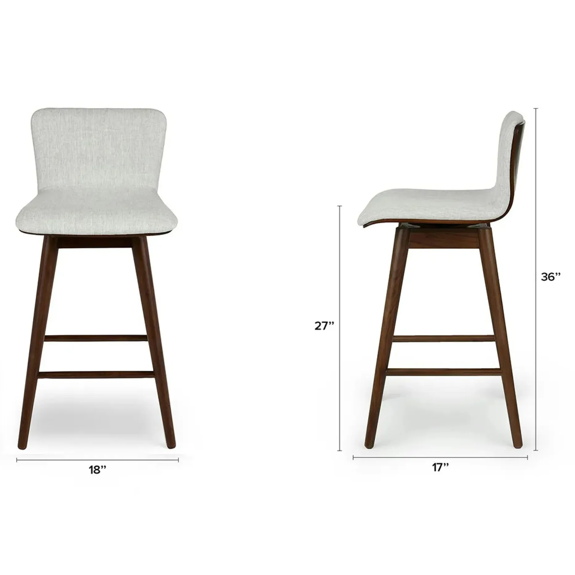 Sede Swivel Counter Stool - Walnut and Mist Gray
