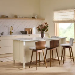 Sede Swivel Counter Stool - Walnut and Mist Gray