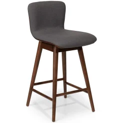 Sede Swivel Counter Stool - Walnut and Miller Gray
