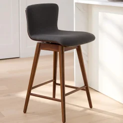 Sede Swivel Counter Stool - Walnut and Miller Gray