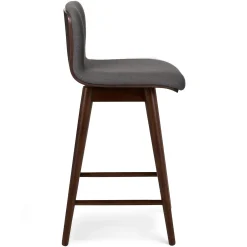 Sede Swivel Counter Stool - Walnut and Miller Gray