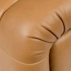 Sefto 39.5" Leather Ottoman - Taos Tan