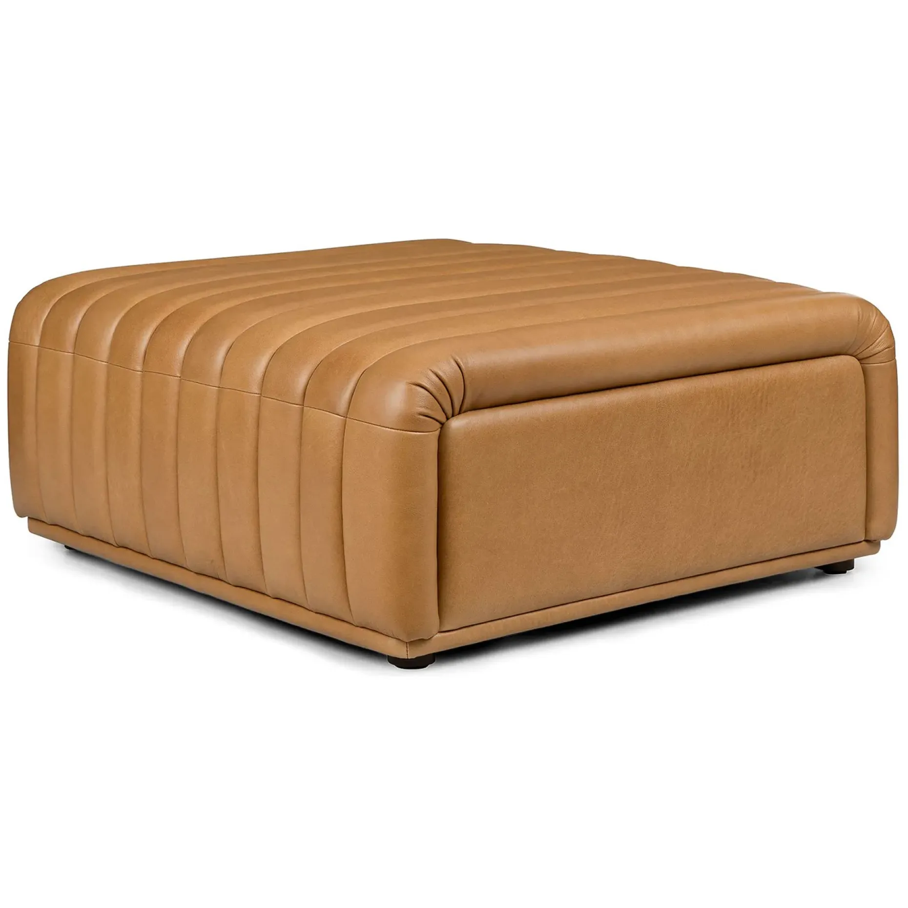Sefto 39.5" Leather Ottoman - Taos Tan