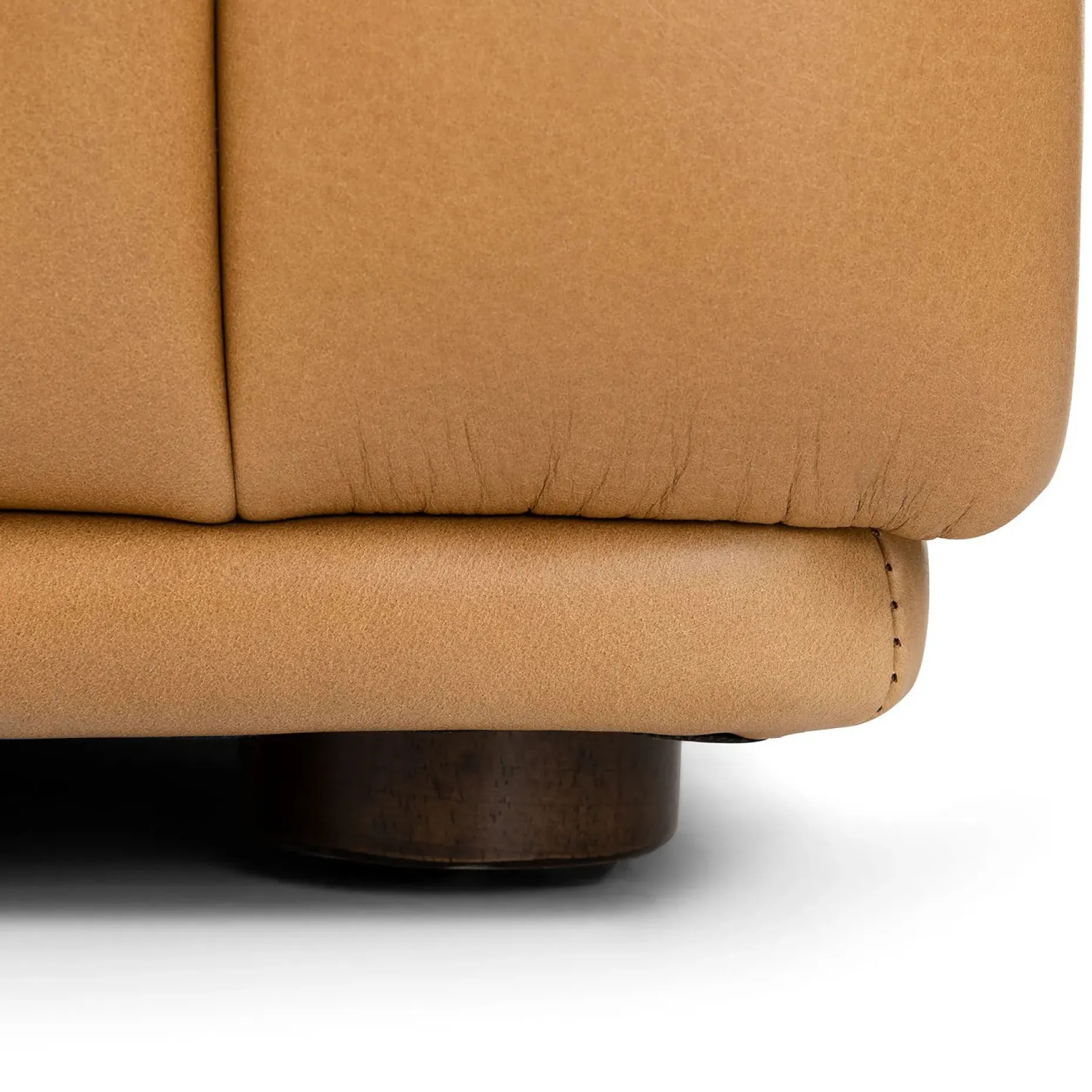 Sefto 39.5" Leather Ottoman - Taos Tan